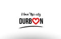 durban city name love heart visit tourism logo icon design