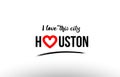 houston city name love heart visit tourism logo icon design