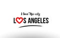 los angeles city name love heart visit tourism logo icon design