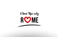 rome city name love heart visit tourism logo icon design