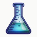 Beaker with Blue Solution: A scientific icon for experiments and discoveries ,AI generated Royalty Free Stock Photo