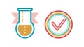 Beaker and Checkmark Medal for Verified Science, vector design Generative AI Royalty Free Stock Photo