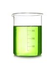 Beaker with color sample isolated on white