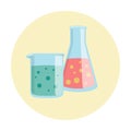Beaker and Erlenmeyer flask Lab Equipment Royalty Free Stock Photo