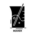 beaker icon, black vector sign with editable strokes, concept illustration Royalty Free Stock Photo