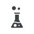 Beaker with a liquid and bubbles icon simple vector symbol Royalty Free Stock Photo