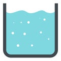 Beaker with pure blue water icon isolated