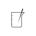 Beaker with stick linear icon Royalty Free Stock Photo
