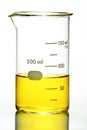 Beaker With Yellow Liquid On White