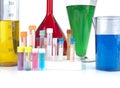 Beakers, test-tubes and laboratory glassware Royalty Free Stock Photo