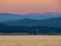 Beals Point Folsom Lake SRA Sunset in Hills Royalty Free Stock Photo