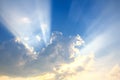 Beam of light and the clouds Royalty Free Stock Photo