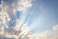 Beam of light and the clouds Royalty Free Stock Photo