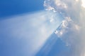 Beam of light and the clouds Royalty Free Stock Photo