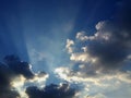 Beam of light clouds Royalty Free Stock Photo