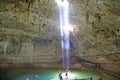 Beam of light inside cave