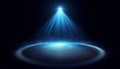 Beam Spotlight Illumination Concentrated Display Stage Dramatic Illuminated Stage Light Dark Blue Background Isolated Light Blue Royalty Free Stock Photo