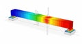 Finite Element Analysis (FEA) of a Simply Supported Beam Under Point Load Royalty Free Stock Photo