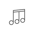 Beamed music note line icon