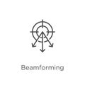 beamforming icon vector from g collection. Thin line beamforming outline icon vector illustration. Outline, thin line beamforming