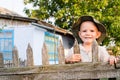 Beaming little boy in a summer