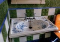 Beamish living history museum. Durham, UK. August 2023. Building interior. Vintage bathroom wash basin. Royalty Free Stock Photo