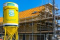 Beamix cement tower with a house in scaffolding, Construction site in Rucphen, The Netherlands, 6 may, 2022