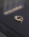 beams bible & rings Royalty Free Stock Photo