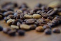 Coffeebeans on the table Royalty Free Stock Photo