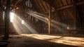 beams inside old barn Royalty Free Stock Photo