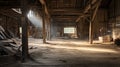 beams old barn interior Royalty Free Stock Photo