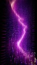 Beams of Purple Light Abstract Analytics Chart Pattern Trending Upwards Against an Inky Black Background