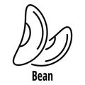 Bean icon, outline style