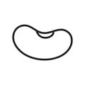 Bean icon. Thin line art logo of bean and soy products. Black simple illustration. Contour isolated vector image on white