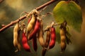 Bean pods in the garden