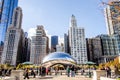 The Bean sculpture in Millenium Park in Chicago Illinois. Royalty Free Stock Photo