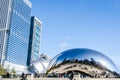 The Bean sculpture in Millenium Park in Chicago Illinois. Royalty Free Stock Photo