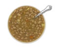 Bean soup in a bowl with a spoon Royalty Free Stock Photo