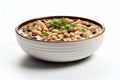 Bean soup bowl on white background. Generate Ai Royalty Free Stock Photo