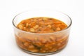 Bean soup in glass bowl Royalty Free Stock Photo