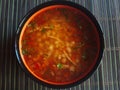 Bean soup large bowl. Ciorba de fasole