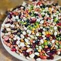 Bean Soup Mix Spilled Onto A Plate Royalty Free Stock Photo