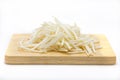 Bean sprouts on wooden board Royalty Free Stock Photo