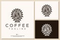 bean sun logo design. coffee bean logo brand. coffee logo design.