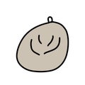 Beanbag puff doodle icon in cartoon style grey brown