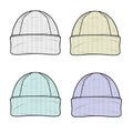 Beanie hat design vector illustration mockup template. Royalty Free Stock Photo