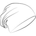 Beanie seamed cap, hat Slouch beanie hat. Warm hat for winter, cold days sketch drawing, contour lines drawn mode object Royalty Free Stock Photo