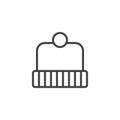 Beanie winter hat outline icon