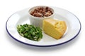 Beans and greens with cornbread, southern cooking