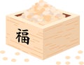 Beans of Japanese Setsubun went into measuring box